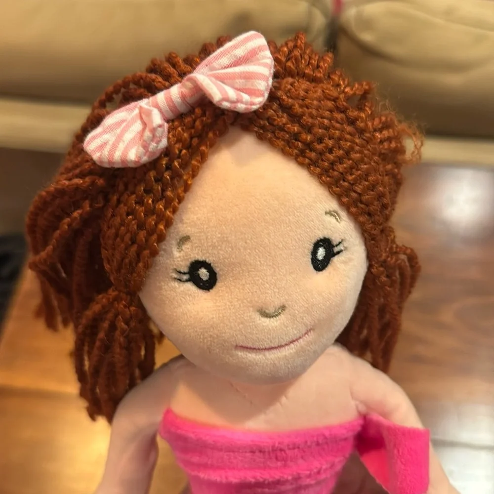 NWOT The Preppy Pelican 3+ Mermaid Pink Blue Deep Red Hair Redhead Plush Doll